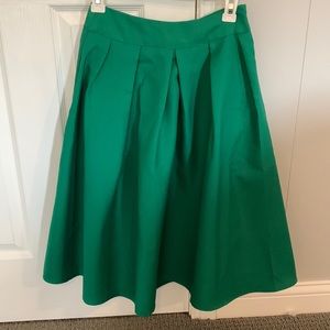 COPY - Pleated Emerald Green A-Line Skirt